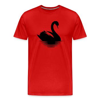 Stolzer Schwan Wasservogel Portrait - Männer Premium Bio T-Shirt - Rot - Vorne - Damien (186cm)