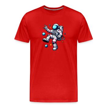 Astronaut Rock'N'Roll - T-shirt bio Premium Homme - rouge - Devant - Damien (186cm)