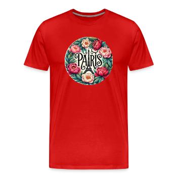 Paris - T-shirt bio Premium Homme - rouge - Devant - Damien (186cm)