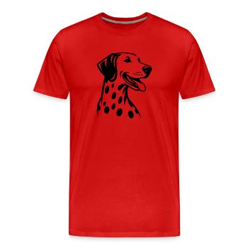 Dog Portrait Elegant Dalmatian Dog - Men's Premium Organic T-Shirt - red - Front - Damien (186cm)