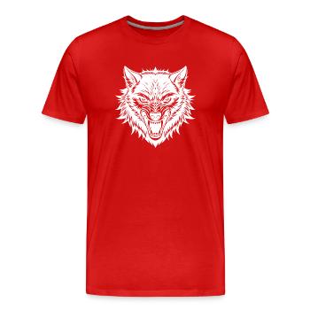 Loup Alpha - T-shirt bio Premium Homme - rouge - Devant - Damien (186cm)