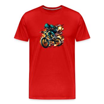 Bmx Freestyle - Adrenaline - Men's Premium Organic T-Shirt - red - Front - Damien (186cm)