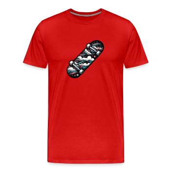 Skateboard fun, cool means of transport - Men's Premium Organic T-Shirt - red - Front - Damien (186cm)