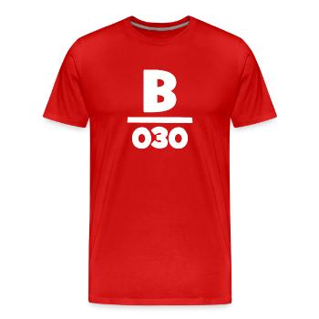 030 - Null Drei Null - Berlin - Area Code - Phone - Men's Premium Organic T-Shirt - red - Front - Damien (186cm)