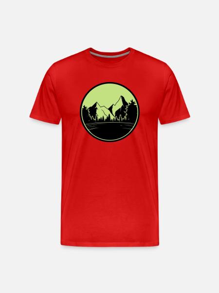 Mountains Nature - Men's Premium Organic T-Shirt - red