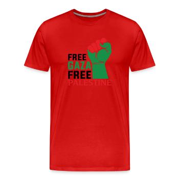 palestine - T-shirt bio Premium Homme - rouge - Devant - Damien (186cm)
