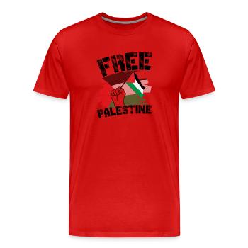 palestine - T-shirt bio Premium Homme - rouge - Devant - Damien (186cm)