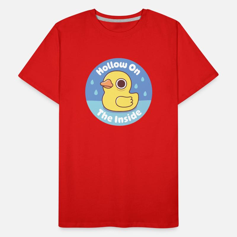 Cute Rubber Duck Hollow On The Inside Funny Sad Men's Premium Organic T-Shirt