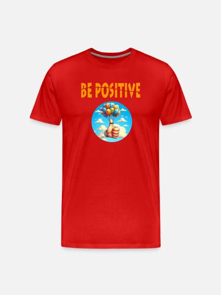 Be Positive - Men's Premium Organic T-Shirt - red