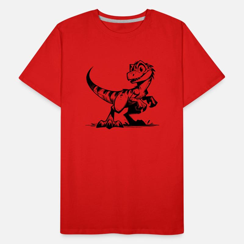 Snappy Raptor Dinosaur Fun Sketch Men's Premium Organic T-Shirt