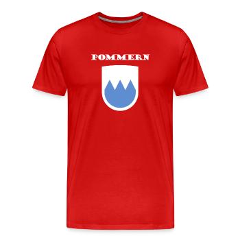 Chez soi en Poméranie - T-shirt bio Premium Homme - rouge - Devant - Damien (186cm)