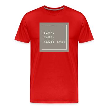 Ich spricht Eure Flugbegleiterin - Männer Premium Bio T-Shirt - Rot - Vorne - Damien (186cm)