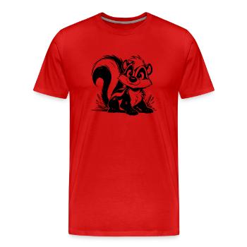 Baby Skunk Enfants Crayon Dessin Croquis - T-shirt bio Premium Homme - rouge - Devant - Damien (186cm)