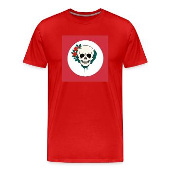 Flower Power - Männer Premium Bio T-Shirt - Rot - Vorne - Damien (186cm)