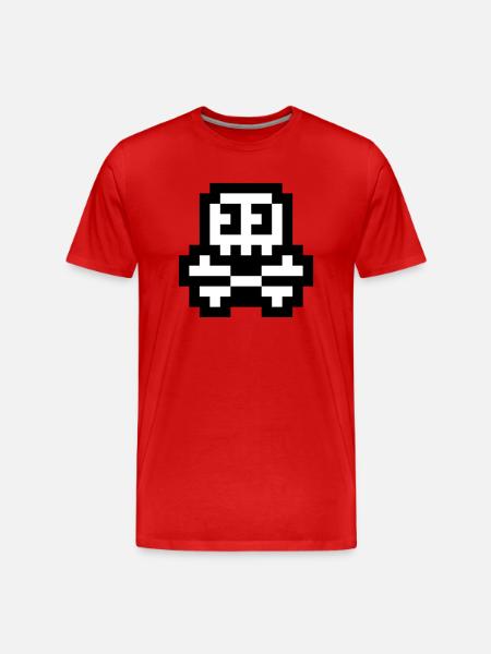 Crâne mignon 8bit - T-shirt bio Premium Homme - rouge
