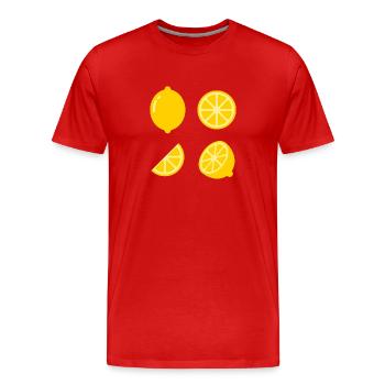 4 times lemon - Men's Premium Organic T-Shirt - red - Front - Damien (186cm)