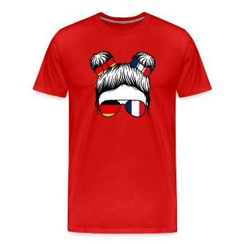 Franzosen Französisch Deutschland Frankreich - Männer Premium Bio T-Shirt - Rot - Vorne - Damien (186cm)