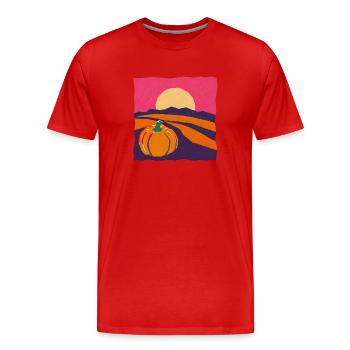 Kürbis - Männer Premium Bio T-Shirt - Rot - Vorne - Damien (186cm)