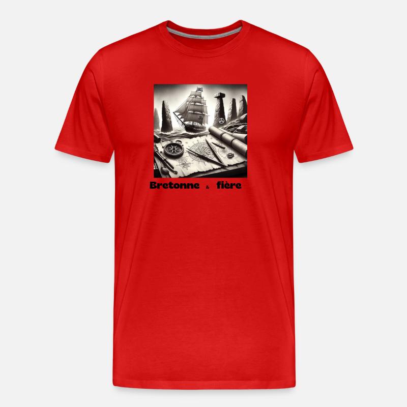 Stolzer Bretone - Männer Premium Bio T-Shirt - Rot