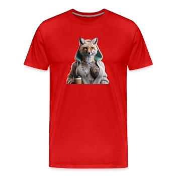 Frau Fuchs - Männer Premium Bio T-Shirt - Rot - Vorne - Damien (186cm)