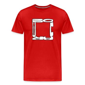 Graffiti carré (noir et blanc) - T-shirt bio Premium Homme - rouge - Devant - Damien (186cm)