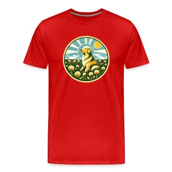 Golden Retriever - Men's Premium Organic T-Shirt - red - Front - Damien (186cm)