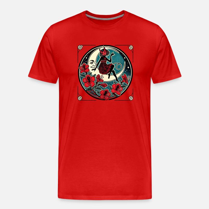 Rotes Teufelsmädchen - Männer Premium Bio T-Shirt - Rot