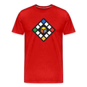 Boardgamez - Die besten Brettspiele - Logo - Männer Premium Bio T-Shirt - Rot - Vorne - Damien (186cm)