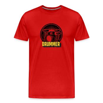 Drummer Band - Men's Premium Organic T-Shirt - red - Front - Damien (186cm)