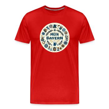 Mein Bayern - Männer Premium Bio T-Shirt - Rot - Vorne - Damien (186cm)