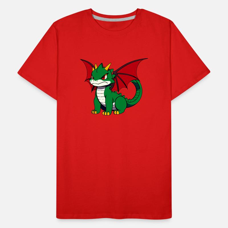 Cute Grumpy Dragon Men's Premium Organic T-Shirt