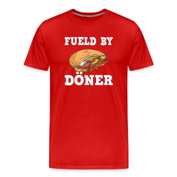 Döner Kebab, Brochette de kebab, Kebab turc grill - T-shirt bio Premium Homme - rouge - Devant - Damien (186cm)