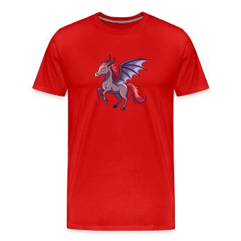 Demon Horse - Naughty and Cute - Men's Premium Organic T-Shirt - red - Front - Damien (186cm)