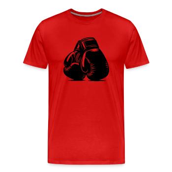 Gepolsterte Boxhandschuhe für perfekten Schlag - Männer Premium Bio T-Shirt - Rot - Vorne - Damien (186cm)