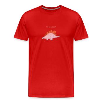 Illustration amusante d’un STEGOSAURUS - T-shirt bio Premium Homme - rouge - Devant - Damien (186cm)