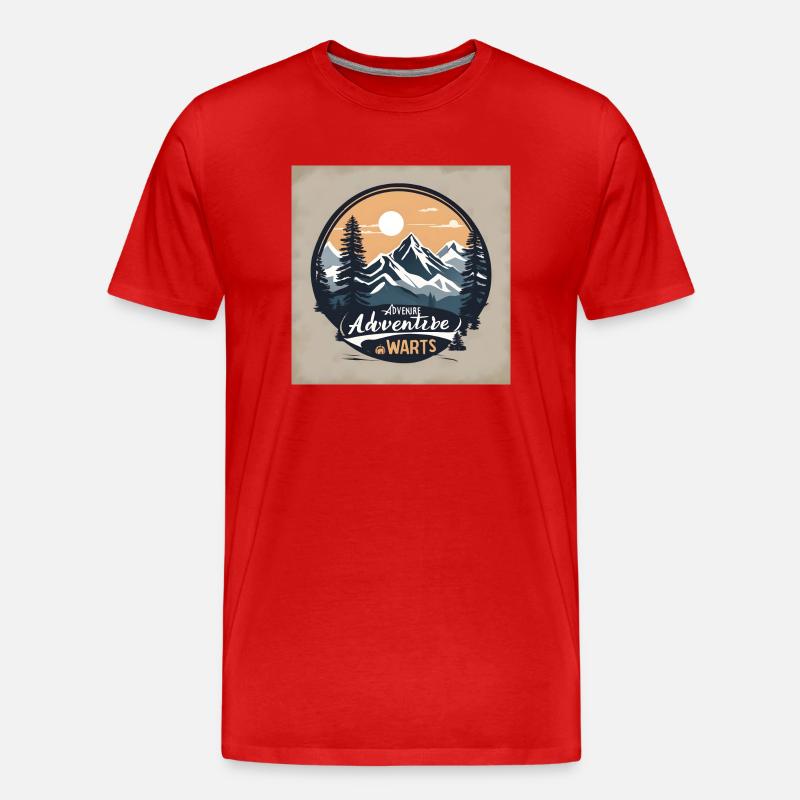 Mountain Warts - Männer Premium Bio T-Shirt - Rot