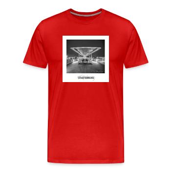 Stadtbrücke Wolfsburg - Männer Premium Bio T-Shirt - Rot - Vorne - Damien (186cm)