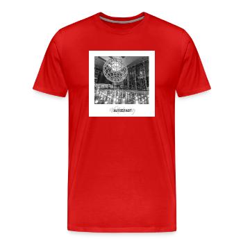 Piazza Wolfsburg - Männer Premium Bio T-Shirt - Rot - Vorne - Damien (186cm)