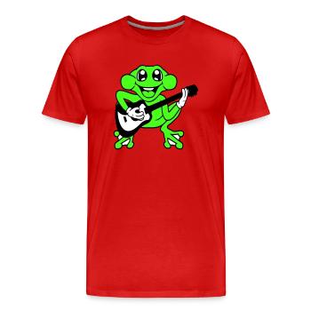 Frosch Fröschchen Spielt Gitarre Musik Gitarrist - Männer Premium Bio T-Shirt - Rot - Vorne - Damien (186cm)
