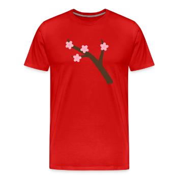 Sakura Branch - Men's Premium Organic T-Shirt - red - Front - Damien (186cm)
