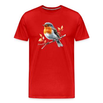 Rouge Gorge - T-shirt bio Premium Homme - rouge - Devant - Damien (186cm)