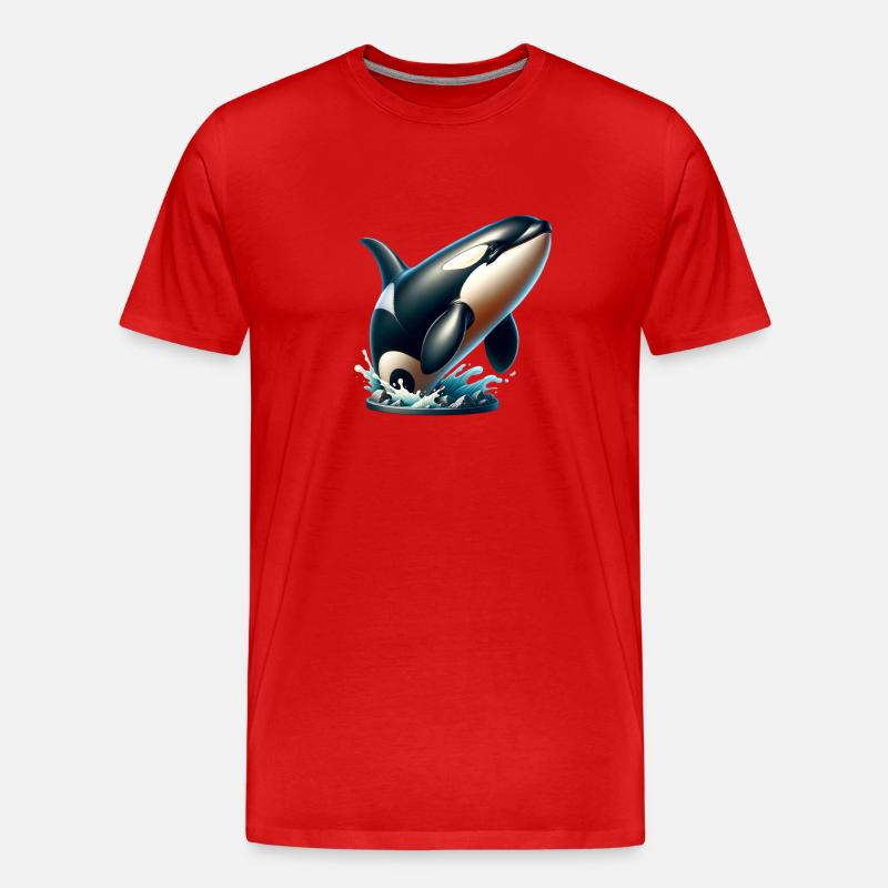 Orca Wal - Männer Premium Bio T-Shirt - Rot