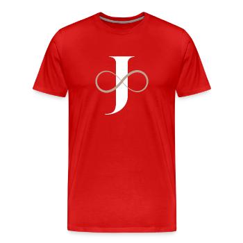 Unendlicher Buchstabe - Männer Premium Bio T-Shirt - Rot - Vorne - Damien (186cm)