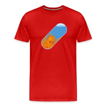 Pilule de pieuvre - T-shirt bio Premium Homme - rouge - Devant - Damien (186cm)
