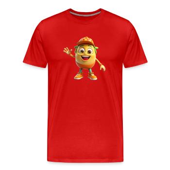 Pomme de terre - T-shirt bio Premium Homme - rouge - Devant - Damien (186cm)