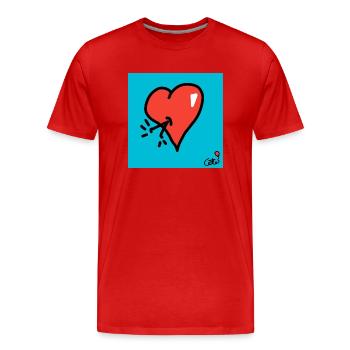 Kuoro amoureux - T-shirt bio Premium Homme - rouge - Devant - Damien (186cm)