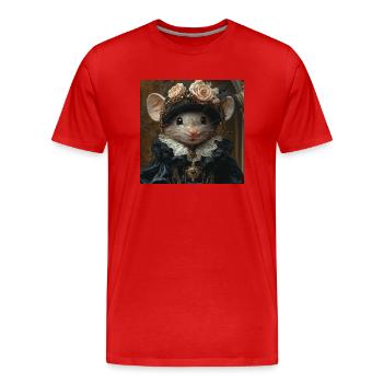 Gothic Maus - Männer Premium Bio T-Shirt - Rot - Vorne - Damien (186cm)