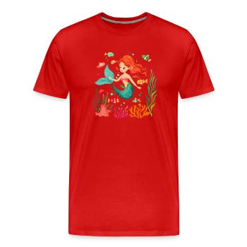 Le mythe de la sirène - T-shirt bio Premium Homme - rouge - Devant - Damien (186cm)