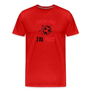 J´Peux Pas J´Ai Foot Football Enfant Garcon - T-shirt bio Premium Homme - rouge - Devant - Damien (186cm)