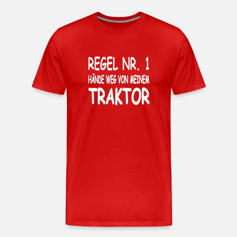 Traktor - Männer Premium Bio T-Shirt - Rot